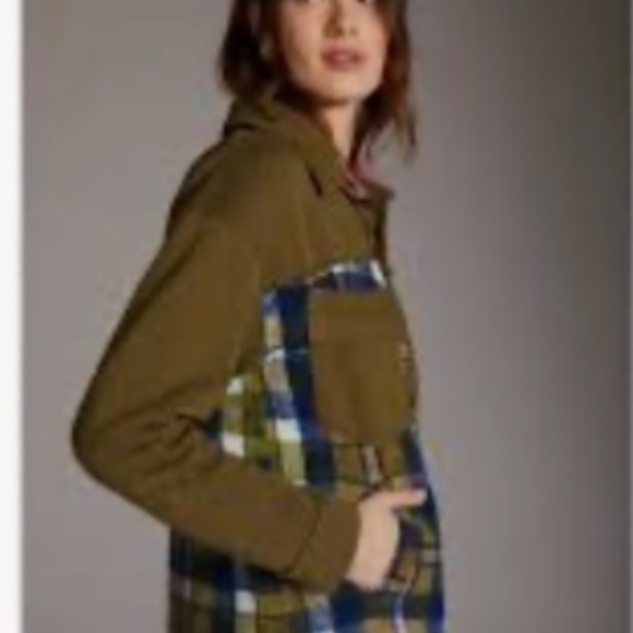 Anthropologie Pilcro Plaid Contrast Shirt Jacket size xl - Picture 2 of 9
